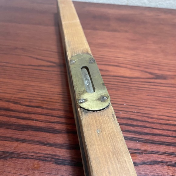 Antique Wood Level Rustic Farmhouse Tool Decor Vintage Carpentry Bubble Level - Picture 5 of 16